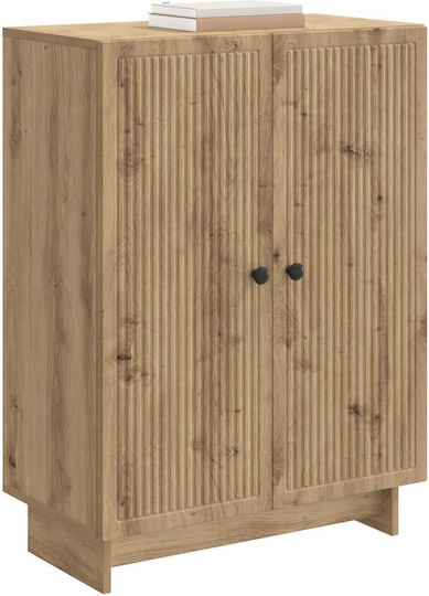 Sideboard aus Holz & Metall Eiche 66x34.5x90cm
