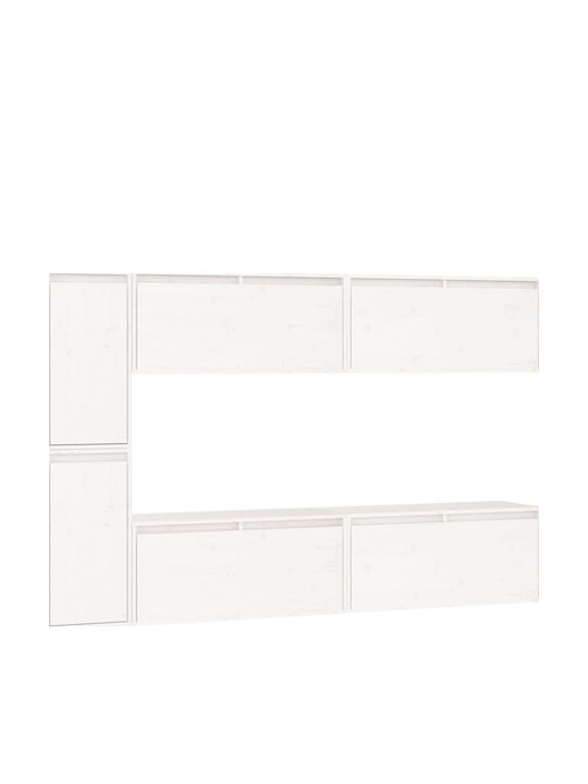Wooden Living Room TV Unit White L190xW30xH120cm