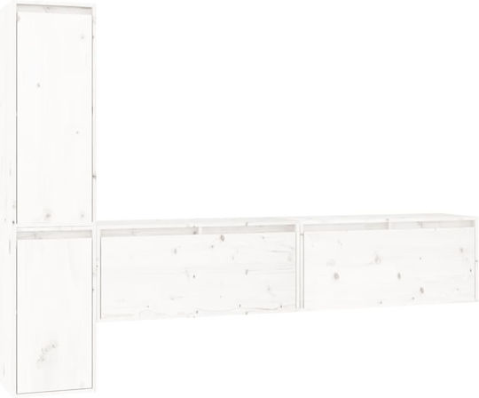 Wooden Living Room TV Unit White L190xW30xH140cm