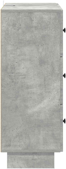 Bufet din Lemn și Metal cu Sertare Gri Beton 66x34.5x90cm