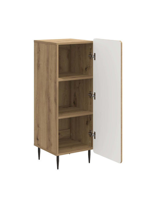 Sideboard aus Holz & Metall Eiche 34.5x33x92cm