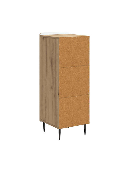 Sideboard aus Holz & Metall Eiche 34.5x33x92cm