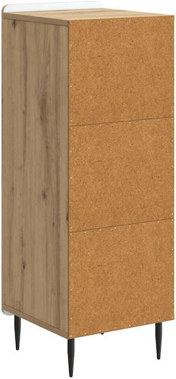 Sideboard aus Holz & Metall Eiche 34.5x33x92cm