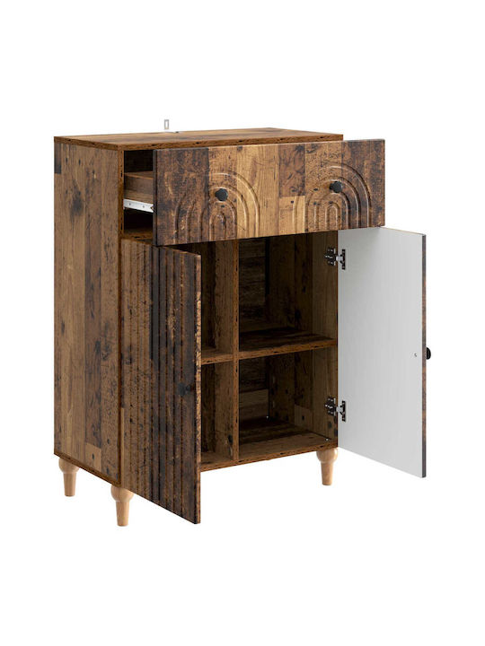 Wooden Sideboard with Drawers Reclaimed Wood 66x34.5x90cm