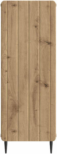 Sideboard aus Holz & Metall Eiche 34.5x33x92cm