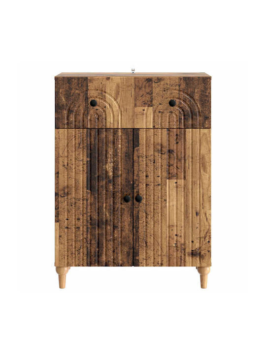 Wooden Sideboard with Drawers Reclaimed Wood 66x34.5x90cm