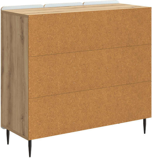 vidaXL Sideboard aus Holz & Metall Eiche 89x34.5x82cm