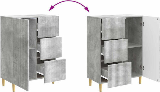 Bufet Din Lemn cu Sertare Gri Beton 66x34.5x90cm
