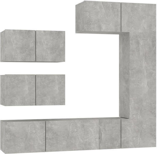 Living Room TV Unit Gray L80xW30xH150cm