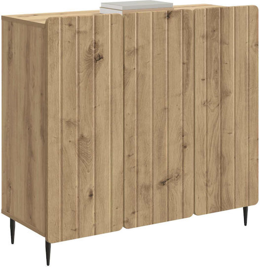 vidaXL Sideboard aus Holz & Metall Eiche 89x34.5x82cm