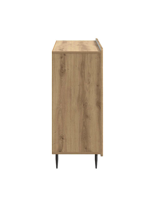 vidaXL Sideboard aus Holz & Metall Eiche 89x34.5x82cm