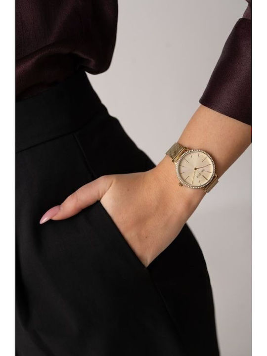 Paul Lorens Womens Battery Watch With Silver Metal Bracelet