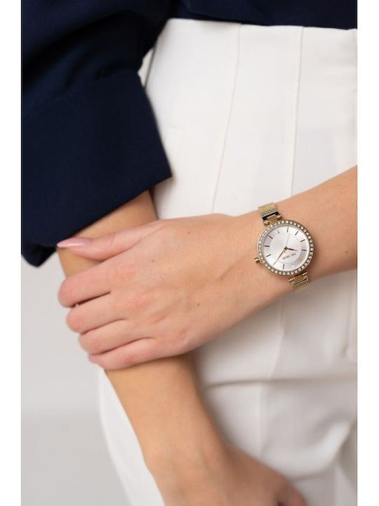 Paul Lorens Womens Battery Watch With Silver Metal Bracelet