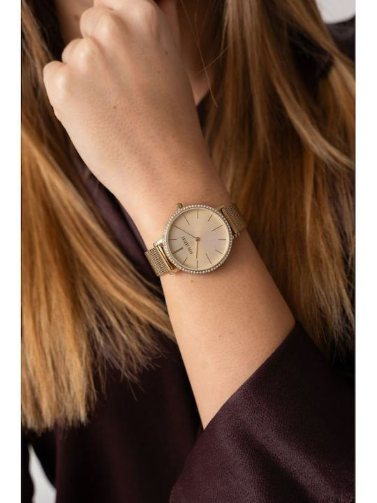 Paul Lorens Womens Battery Watch With Silver Metal Bracelet