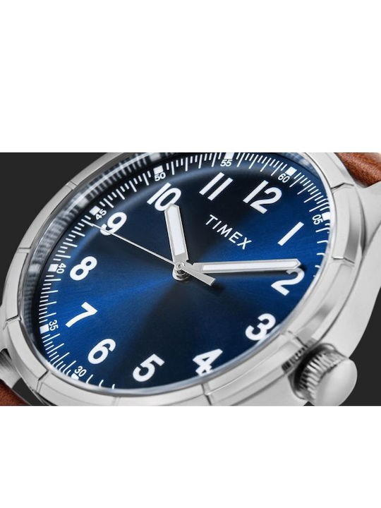 Timex Street Ανδρικό Ρολόι 42mm Μπαταρίας με Μπλε Μεταλλικό Μπρασελέ