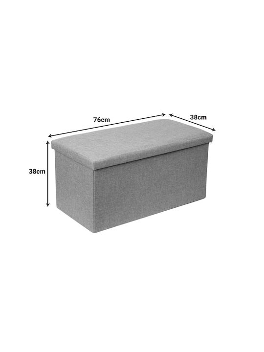 Living Room Stool with Storage Space Upholstered with Fabric Greatness Beige-Brown 76x38x38cm