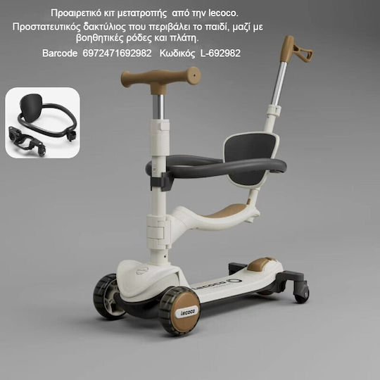 Scooter Kids Scooter Foldable Lecoco 3-Wheel with Seat White