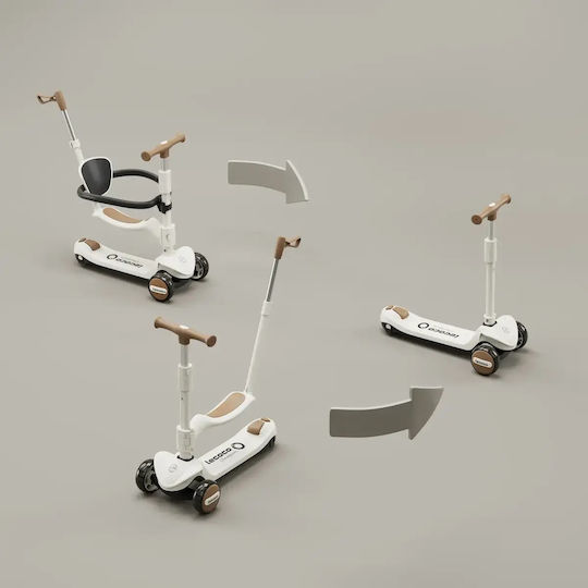Scooter Kids Scooter Foldable Lecoco 3-Wheel with Seat White