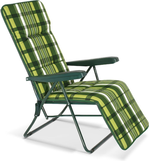 Escape Lounger-Armchair Beach with Recline 6 Slots Green 105cm
