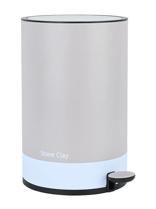 Estia Tone Lab Πλαστικό Καλαθάκι Μπάνιου Soft Close 6lt Γκρι