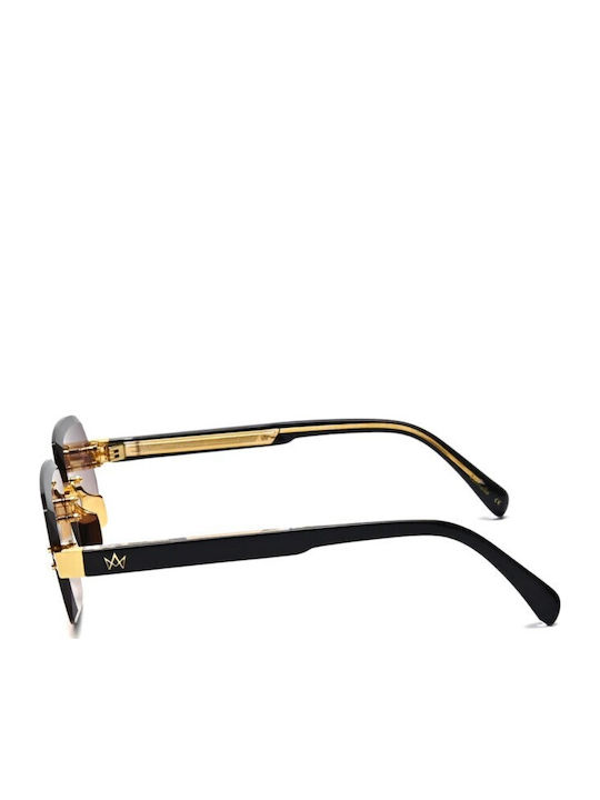 Am Eyewear Herren Sonnenbrillen mit Gold Metallrahmen und Verlaufsfarbe Gläser 501797