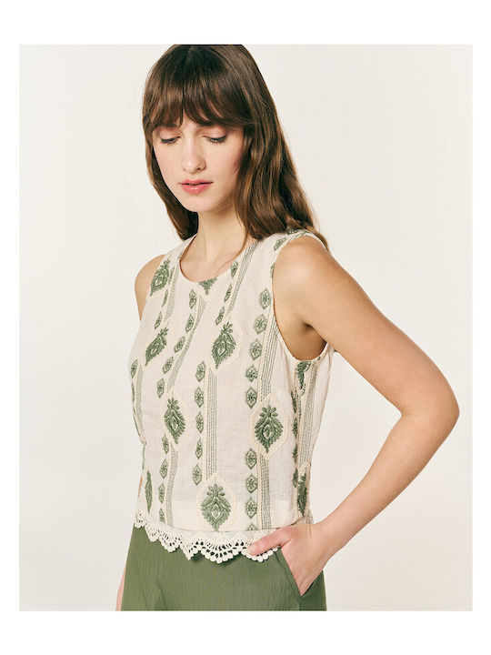 Women's Crop Top Khaki