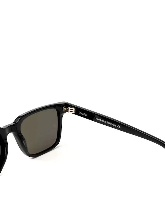 Faos Unisex Sunglasses with Black Horn-Rimmed Frame 501882