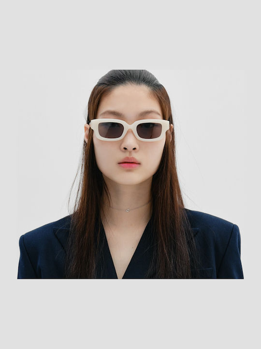 Projekt Produkt Unisex Sunglasses with Beige Horn-Rimmed Frame 476379