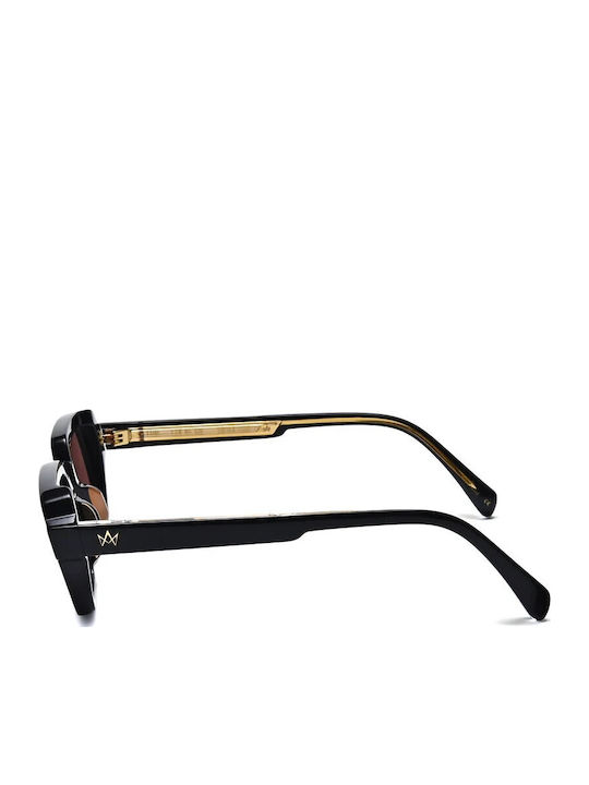 Am Eyewear Unisex Sonnenbrillen mit Schwarzem Horn umrandetem Rahmen 501791