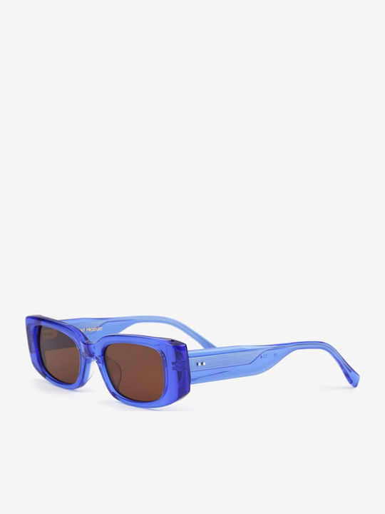 Projekt Produkt Blue Sunglasses with Horn-Rimmed Frame