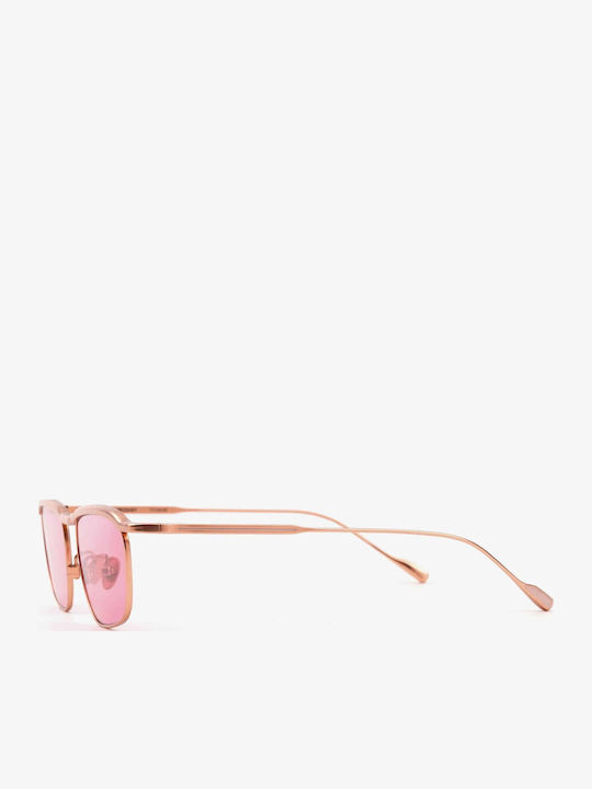 Projekt Produkt Unisex Sunglasses with Rose Gold Metallic Frame and Pink Lenses 476419