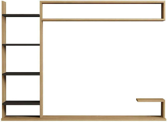 Wohnzimmer TV-Einheit Noble Oak-anthracite L180xB29.6xH121.8cm Wohnzimmer TV-Einheit Noble Oak-anthracite L180xB29.6xH121.8cm