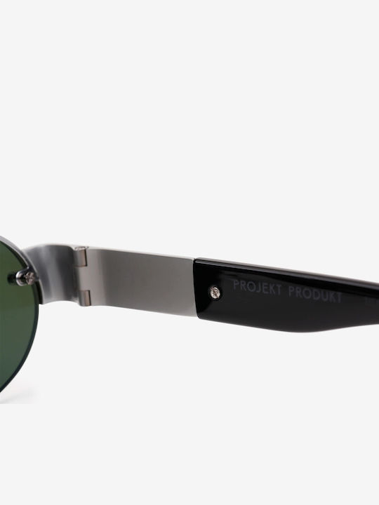 Projekt Produkt Unisex Γυαλιά Ηλίου με Μεταλλικό Σκελετό Silver-black / Green Καθρέφτης