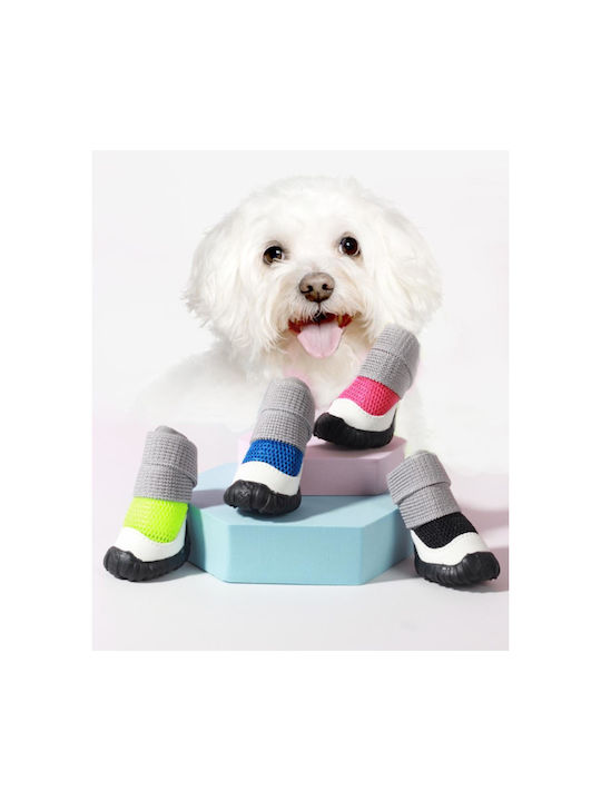 Dog Shoes Anti-Slip Blue Length 3.7cm Width 3.0cm Sole Length 3.7cm Sole Width 3.0cm