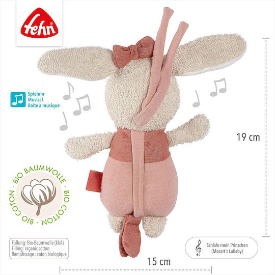 Fehn Mini Music Box Rabbit Fehnnatur Plush Toy & Sleep Aid Organic Cotton Soothing Melody "mozart's Lullaby" Baby Toy On--go & Home Babies & Toddlers