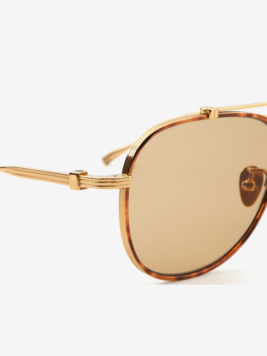 Projekt Produkt Men's Sunglasses with Brown Tartaruga Metallic Frame 476452