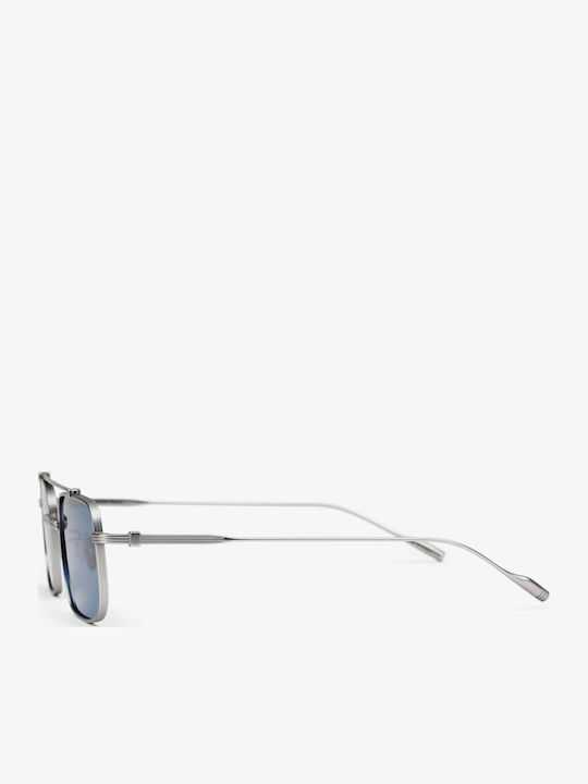 Projekt Produkt Men's Sunglasses with Metallic Frame Silver / Blue Mirror