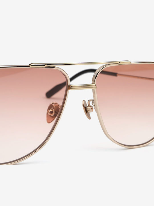 Projekt Produkt Unisex Sunglasses with Rose Gold Metallic Frame and Pink Gradient Lens 501360