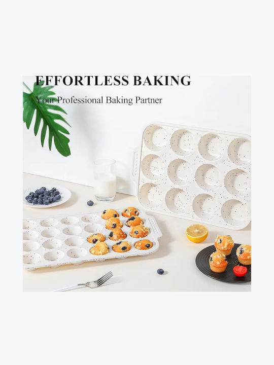 Pandaboo Φόρμα Ζαχαροπλαστικής για Cupcakes/Muffins από Σιλικόνη 24 Θέσεων 4.5x4.5εκ.