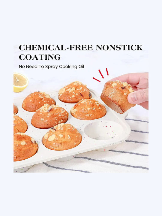 Pandaboo Φόρμα Ζαχαροπλαστικής για Cupcakes/Muffins από Σιλικόνη 12 Θέσεων 7.2x7.2εκ.
