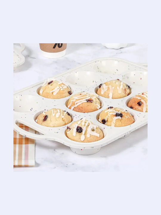 Pandaboo Φόρμα Ζαχαροπλαστικής για Cupcakes/Muffins από Σιλικόνη 12 Θέσεων 7.2x7.2εκ.