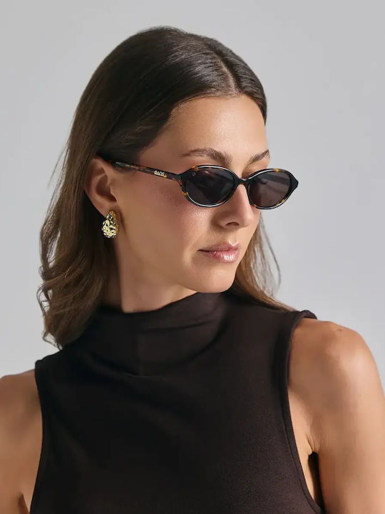 Faos Black Sunglasses With Horn-Rimmed Frame Faos Black Sunglasses With Horn-Rimmed Frame