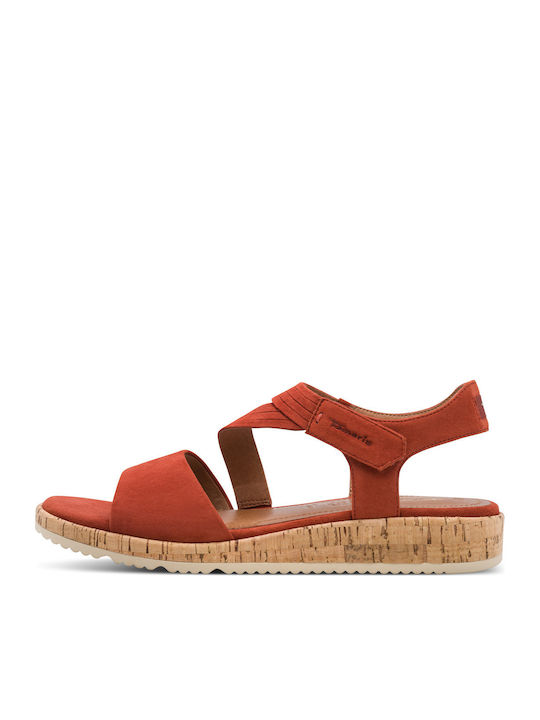 Leather Women's Sandals Red
