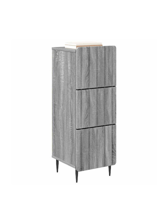 Kommode Schlafzimmer Holz mit 3 Schubladen Grau Sonoma 33x34.5x92cm