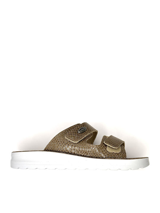 Leder Damen Anatomisch Beige Flatforms