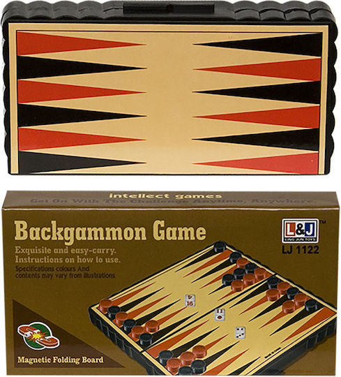ToyMarkt Travel Magnetisch Backgammon mit Spielsteinen 13x13cm