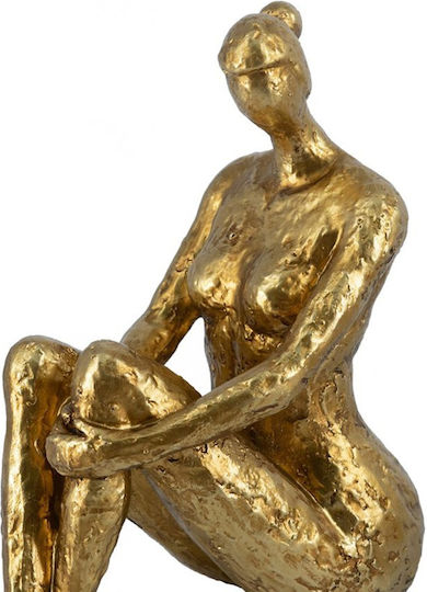 Artekko Bookends Figurine Gold Resin Bookends Female Figure 19.3x9x19.7 Cm 2 Pieces