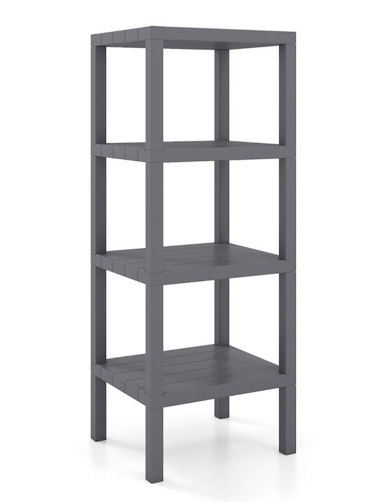 Costway Ραφιέρα Κουζίνας Πλαστική Γκρι 38x32.5x99cm