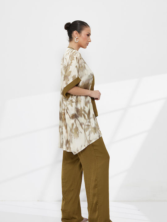 Women's Khaki Set with Trousers in Loose Fit