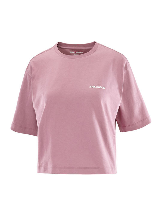 Γυναικείο Αθλητικό Crop T-shirt Fast Drying Μωβ
